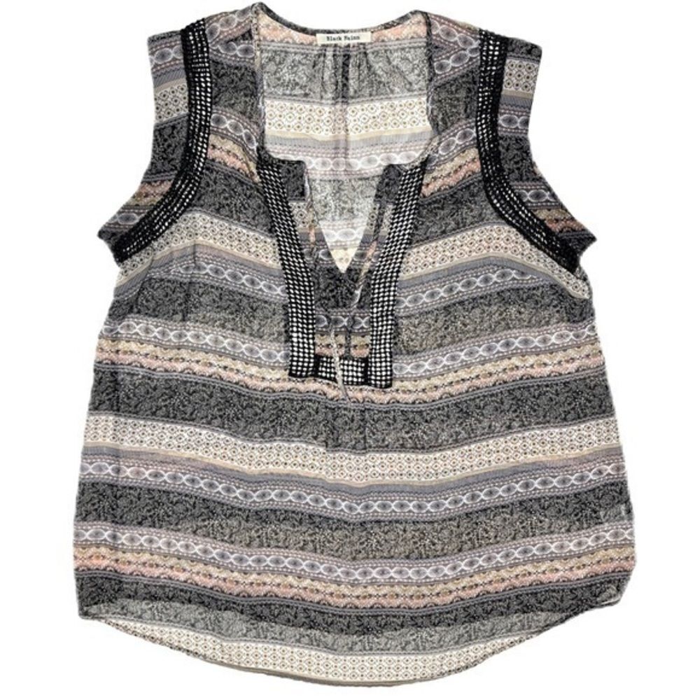 Sheer Boho Crochet Mesh Details Keyhole Neckline Black Rainn XXL* Fairy Grunge